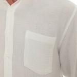 Hakim Yaka Müslin Gömlek - Beyaz